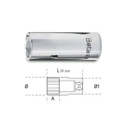 BETA Douille 6 Pans1/4" Série Longue - 900L