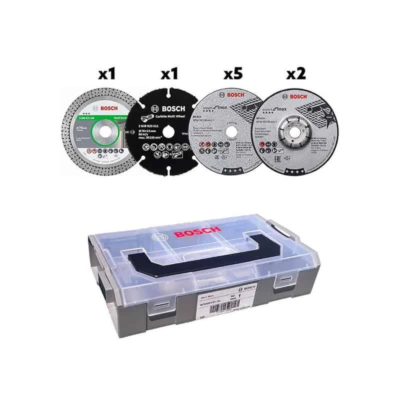 BOSCH Coffret Mini L-Boxx + 9 Disques Ă76mm - 06159975VC