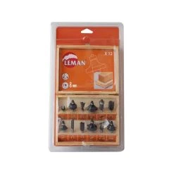 LEMAN Coffret 12 Mèches De Défonceuse Queue 8mm - 418-700-12