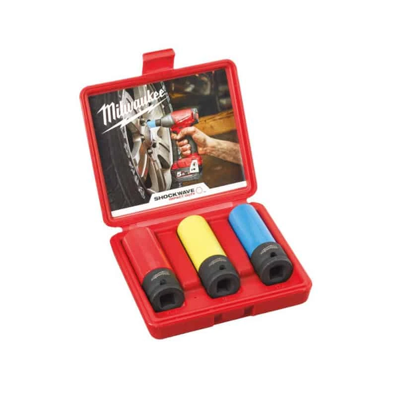 MILWAUKEE Coffret 3 Douilles 1/2" Shockwave - 4932451568